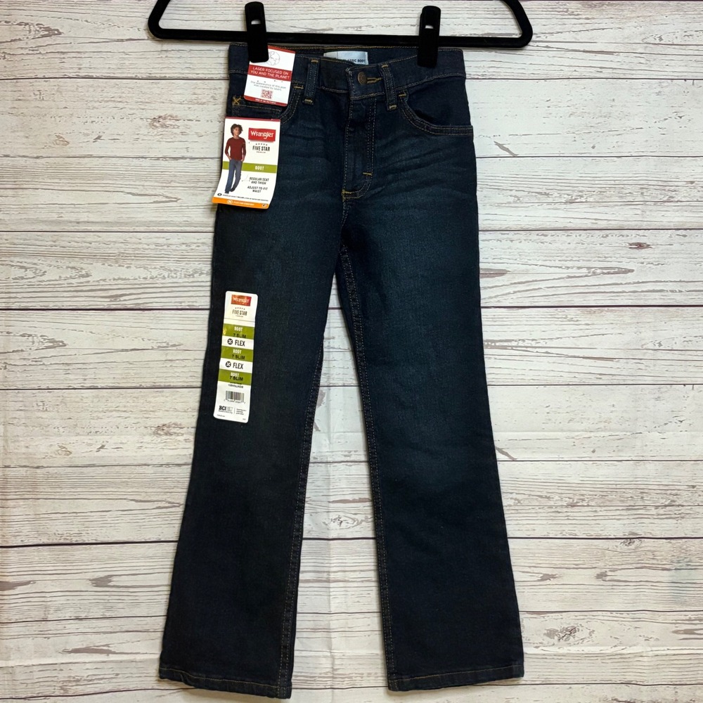Wrangler Five Star Youth Classic Boot Flex Jeans Dark Wash 7 Slim 105WNLWDG
